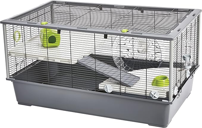 MidWest Homes for Pets Hamster Nation Hamster Home, Jumbo Hamster Cage Measures 38.2L x 22.6W x 15.4H inches and Provides for 676 Sq. inches of Unbroken floorspace, Includes All Accessories