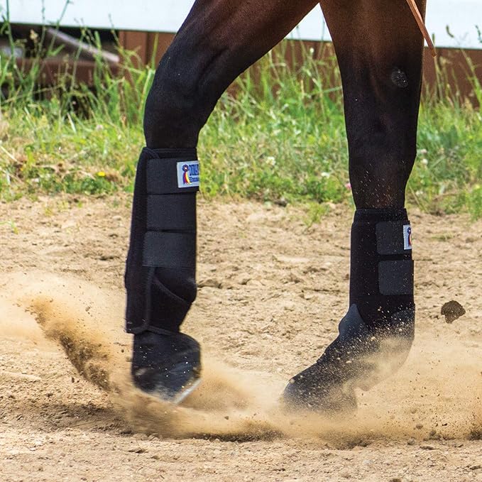 Dura-Tech Extra Support Neoprene Wrap Boots for Horses | Contoured Fit & Enhanced Tendon Protection | Color Black | Size Large