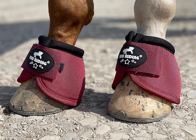 TGW RIDING 2520D Horse Bell Boots No-Turn Horse Bell Boots, Equine Ballistic Hoof Overreach Bell Boot, Pair