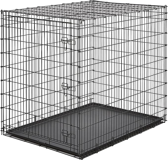Midwest Homes for Pets Ginormous Single Door 54-Inch Dog Crate for XXL Dogs Breeds; Great Dane, Mastiff, St. Bernard, Drop Pin Assembly Requires Two People; Divider Panel Not Included; Black: SL54