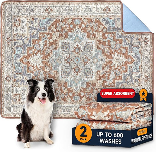 Washable Pee Pads for Dogs 2 Pack, Puppy Pads with Pheromones, 2026 Upgraded PuppyPad 36"x48" Super Absorbent Waterproof Pet Training Pads, Non-Slip Potty Pads for Crate,Floor,Sofa