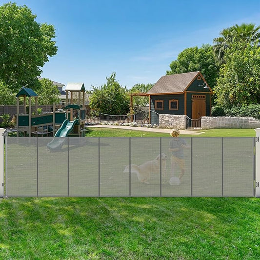 275" Retractable Baby Gates Extra Wide Retractable Fence Outdoor, 22ft Retractable Dog Gates for Doorways Extra Wide Baby Gate, 48" Extra Tall Dog Gate Retractable Pet Gate for Garage, Driveway, Gray
