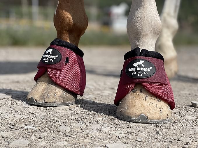 TGW RIDING 2520D Horse Bell Boots No-Turn Horse Bell Boots, Equine Ballistic Hoof Overreach Bell Boot, Pair