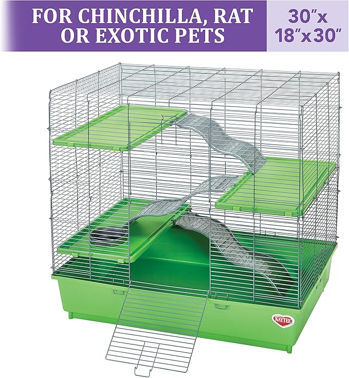 Kaytee My First Home Multi-Level Exotics Habitat for Pet Chinchillas, Rats, Degus, Sugar Gliders and Other Exotic Small Animals