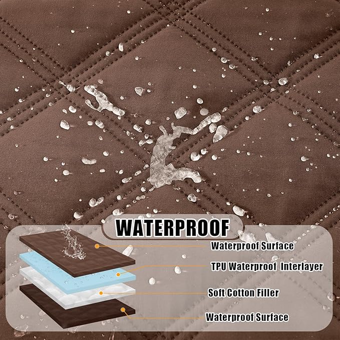 Smiry Waterproof Dog Bed Cover Blanket 30x95, Soft Reversible Pet Blanket, Washable Leakproof Cats Dogs Couch Cover for Sofa, Couch, Furniture, Lattice, Brown/Chocolate