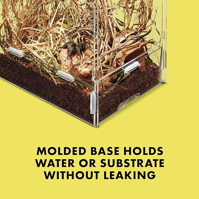 Zilla Micro Habitat Terrarium, Arboreal, with Locking Latch, for Isopods, Spiders, Insects, Large