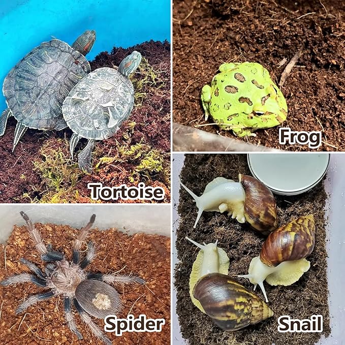 BNOSDM Reptile Soil Substrate,Natural Terrarium Bedding,Snake Bedding,Fluffy Reptile Tank Substrate for Tortoise Hermit Crab Tarantulas Lizards