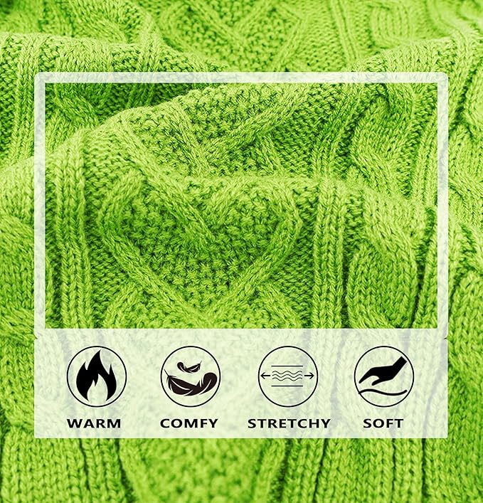 Dog Sweaters Warm Small Dog Sweater Winter Dog Clothes Chihuahua Sweaters Cute Puppy Sweater Cable Knit Pet Clothes Christmas Dog Outfit Cat Sweater (Green, Small)
