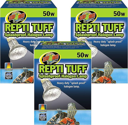 Zoo Med Repti Tuff Splashproof Halogen Lamps 50 Watts (3 Pack)
