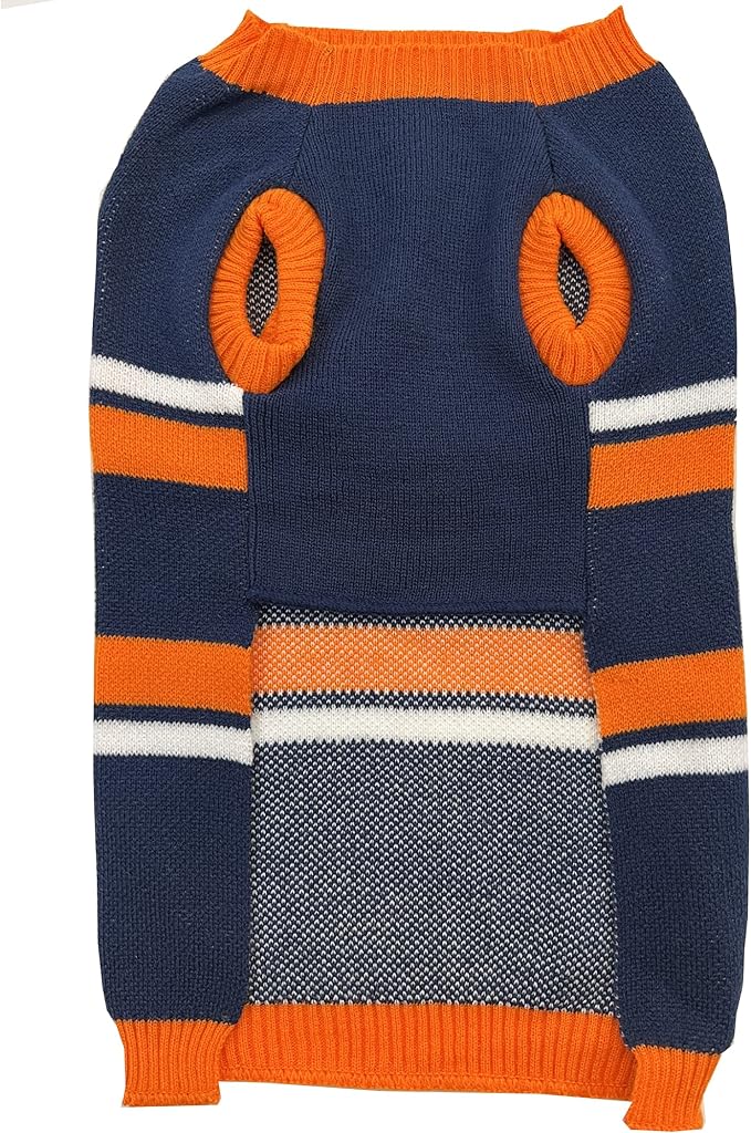 NFL Denver Broncos Dog Sweater, Size Large. Warm and Cozy Knit Pet Sweater with NFL Team Logo, Best Puppy Sweater for Large and Small Dogs