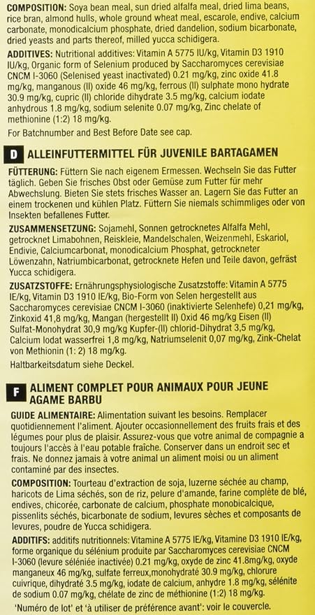 Zoo Med 20-Ounce Natural Bearded Dragon Food, Juvenile Formula