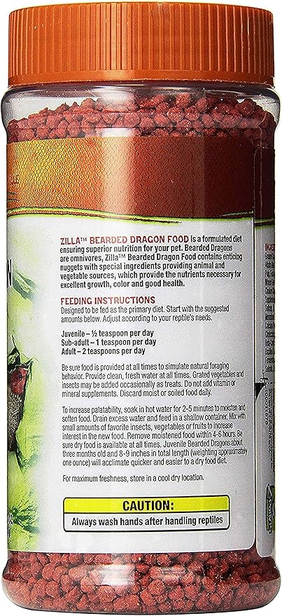 Zilla Bearded Dragon Extruded Food Pellets 6.5 Ounces (Pack of 2)