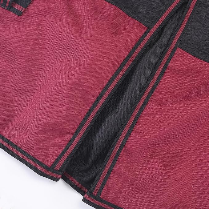 1200D Ripstop Waterproof Breathable Horse Blanket (0g No Fill), Lightweight Turnout Rain Sheet, Keeps Dry in Mud & Wet Weather Blackwine 84"