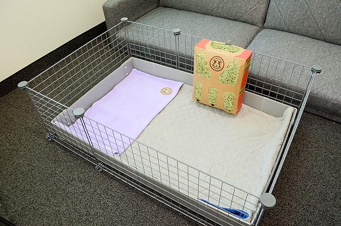 GuineaDad Original Reusable Cage Liner – Ultra-Soft Fleece Bedding with Burrowing Pocket – Extra Absorbent Core & Waterproof Bottom – Fits Midwest Guinea Pig Cage – Small Animal Supplies