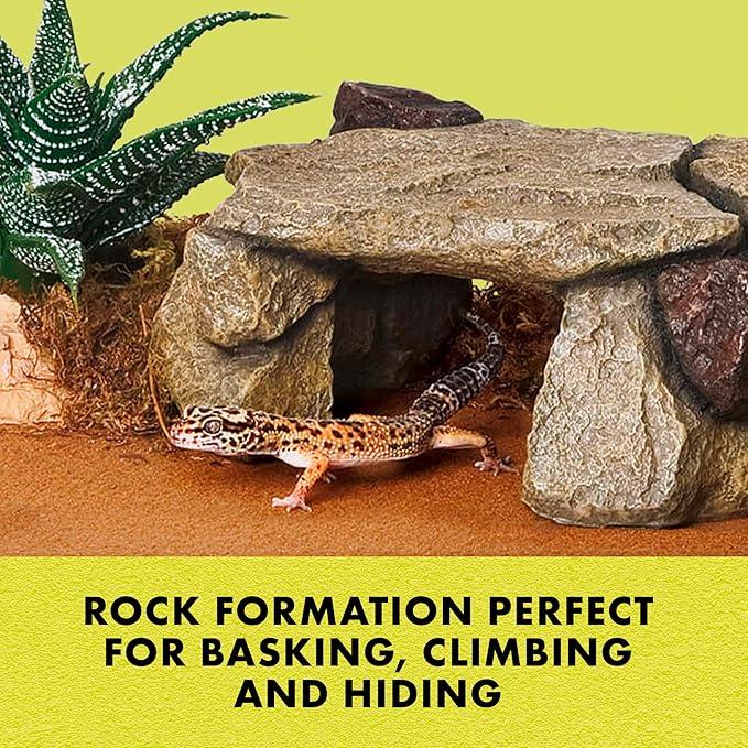 Zilla Shale Rock Den, Naturalistic Rock Décor, Perfect for Basking, Climbing, Hiding, Ideal for Aquatic or Terrestrial Reptile Habitats, Medium