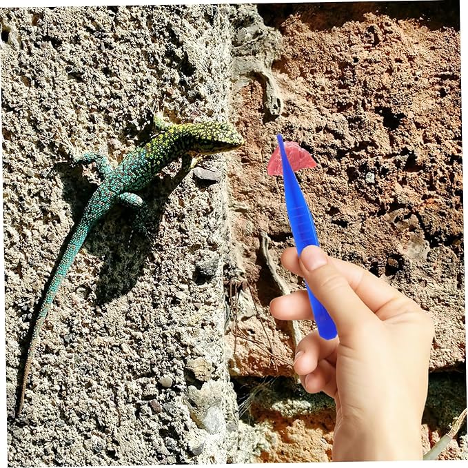 ORFOFE 6pcs Reptiles Feeding Tweezer Set Plastic Feeding Clamp for Lizards and Frogs Curved and Straight Design for Easy Handling of Reptile Food