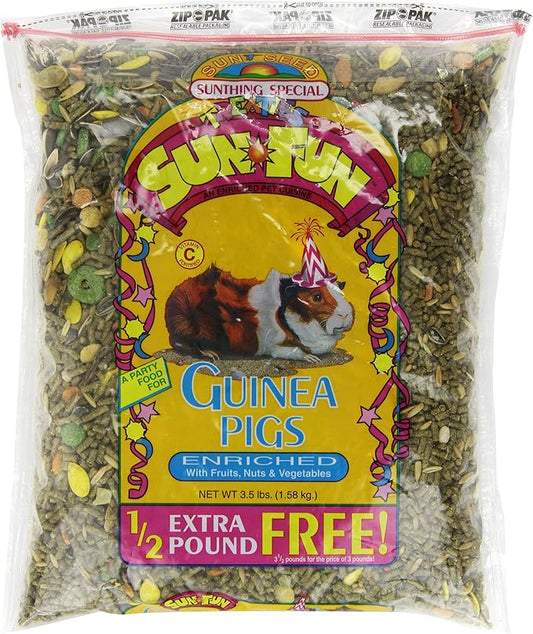 Sun Seed Company 44621 Sun Fun Daily Diet Guinea Pig Food, 3.5-Pound