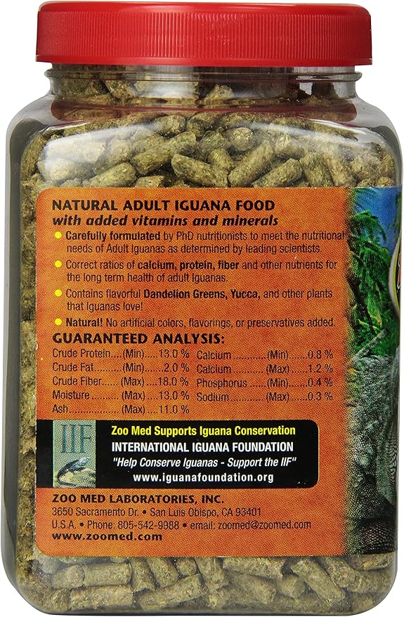 Zoo Med Laboratories SZMZM85 Iguana Adult Soft-Moist Pellets, 10-Ounce