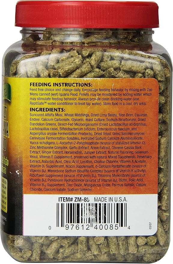 Zoo Med Laboratories SZMZM85 Iguana Adult Soft-Moist Pellets, 10-Ounce
