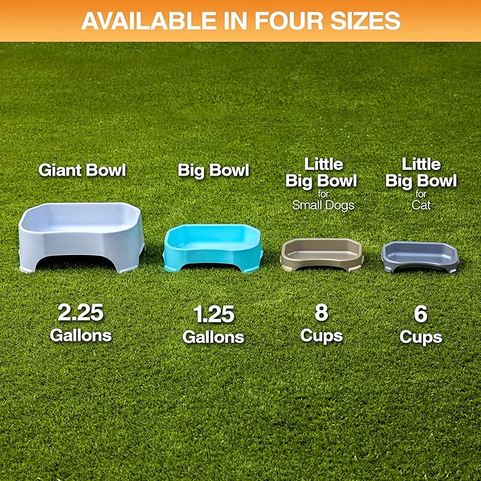 Neater Pet Brands Extra Large Water Bowl for Dogs, Outdoor Dog Water Bowl (2.25 Gallon XL Capacity), Big Trough Style Food Dish for Indoors or Outside, No Spill Large Dog Bowls, Dark Blue